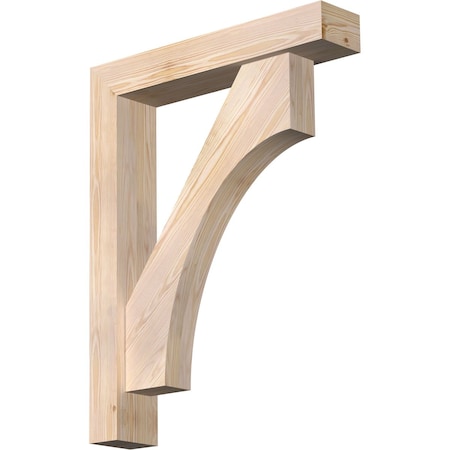 Ekena Millwork Westlake Block Smooth Bracket w/ Offset Brace, Douglas Fir, 5 1/2"W x 28"D x 36"H BKT0604X28X36WTL05SDF